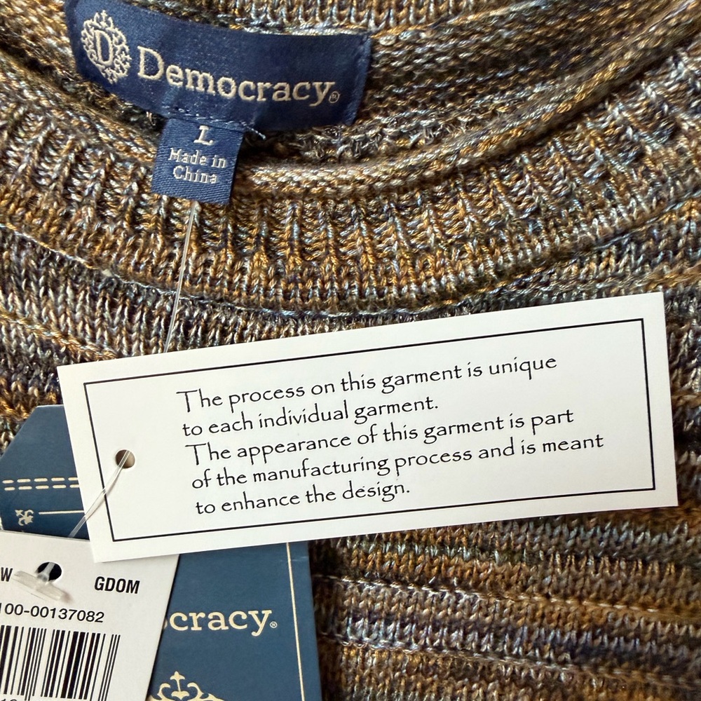 Democracy Sleeveless Knit Top Size Large Multicolor Ruched Sides NWT - Picture 13 of 16